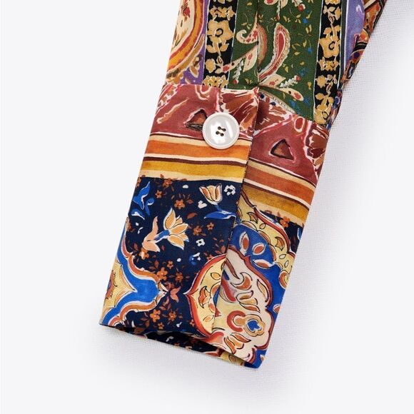 ZARA Printed Cropped Shirt New - Picture 5 of 8